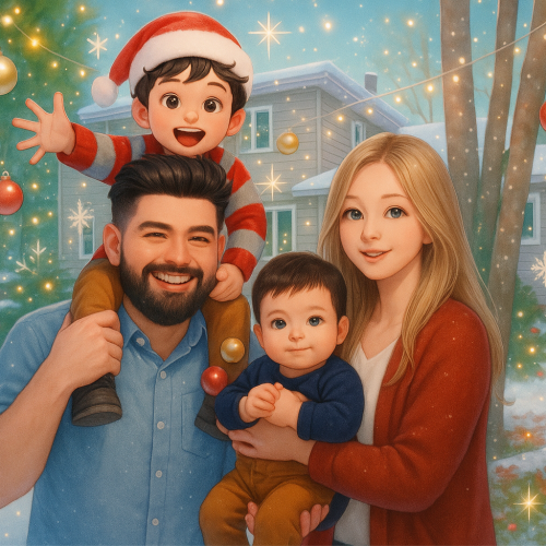 K-Pop Christmas Glow AI portrait style