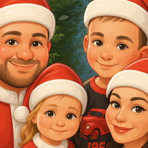 Santa Family Style AI portrait style